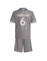 Real Madrid Eduardo Camavinga #6 Tredjedraktsett Barn 2024-25 Korte ermer (+ bukser)